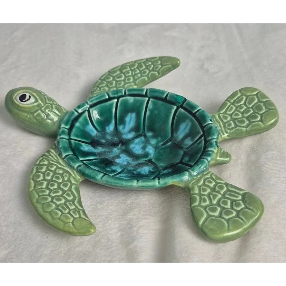 Ben Diller Maui Hawaiian Studio Pottery Ceramic Sea Turtle Dish Limited Edition